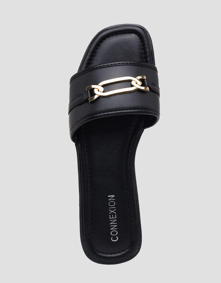 Connexion Gold Buckle Slipper Sandal Wanita
