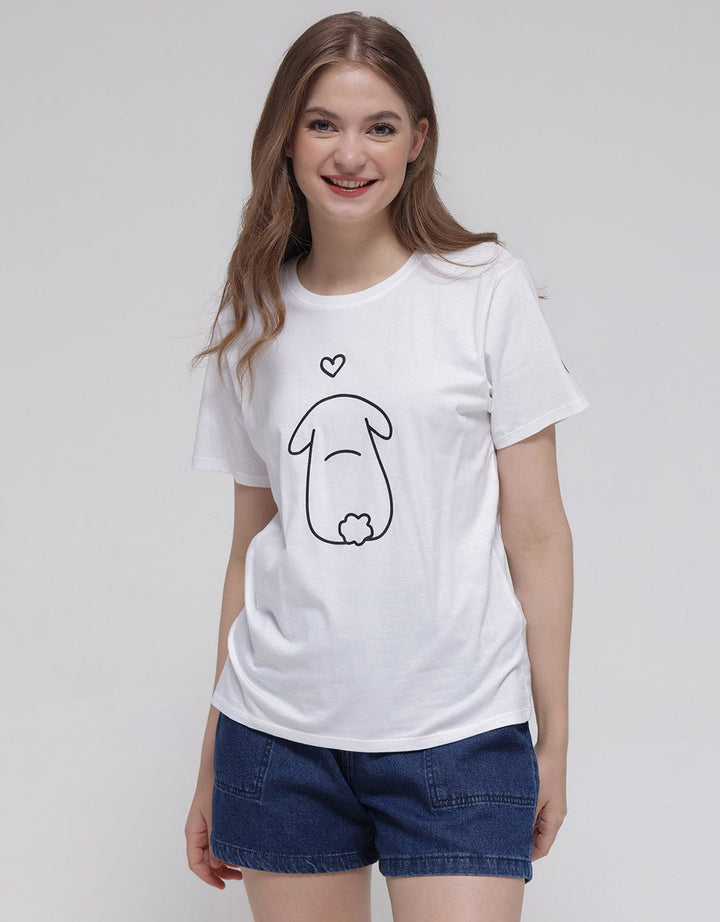 Nevada Rabbit Print Kaos Casual Wanita