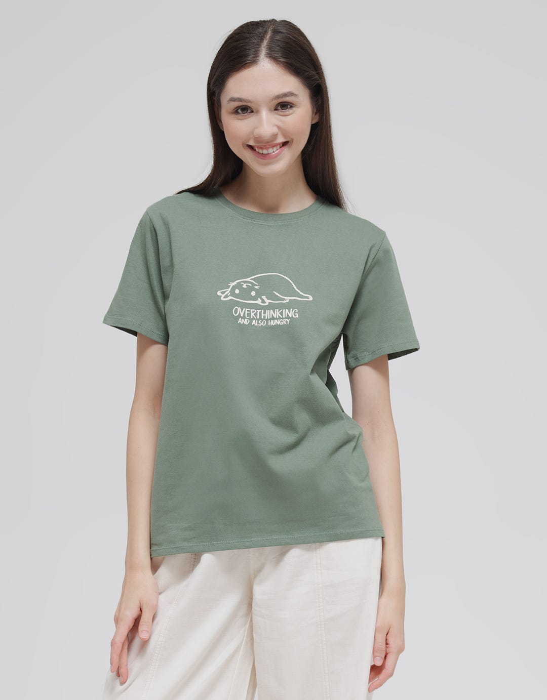 Nevada Overthinking Print Kaos Wanita