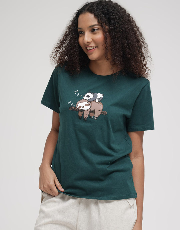 Nevada Short Sleeve T-Shirt Print Panda And Sloth