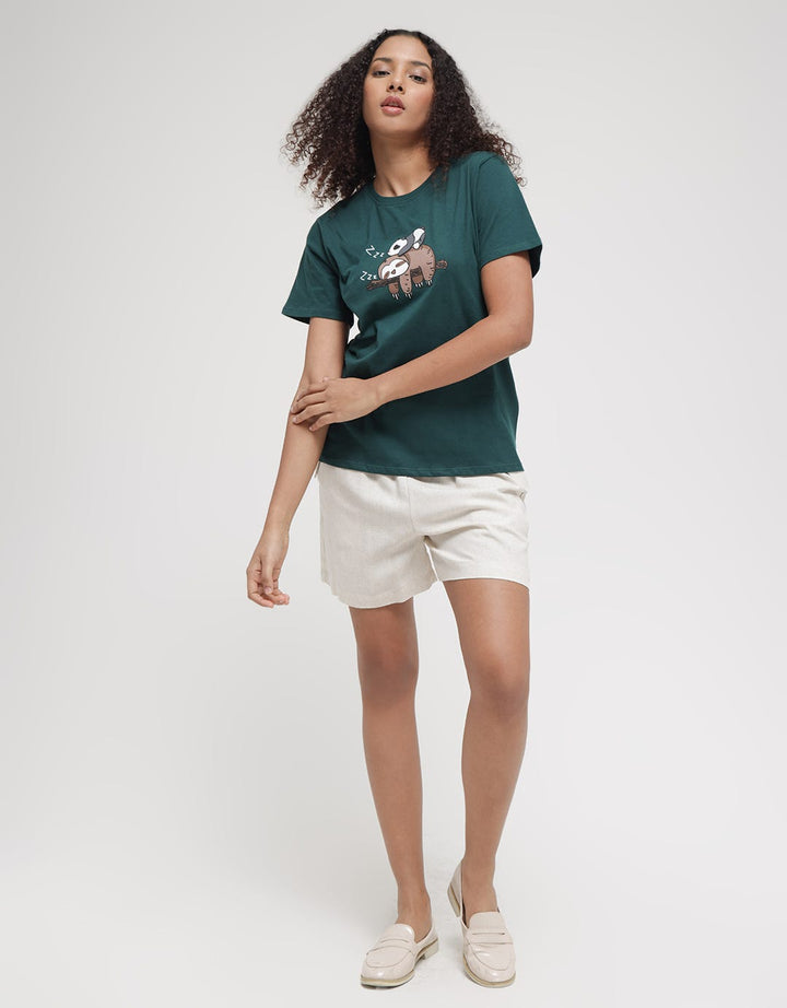Nevada Short Sleeve T-Shirt Print Panda And Sloth