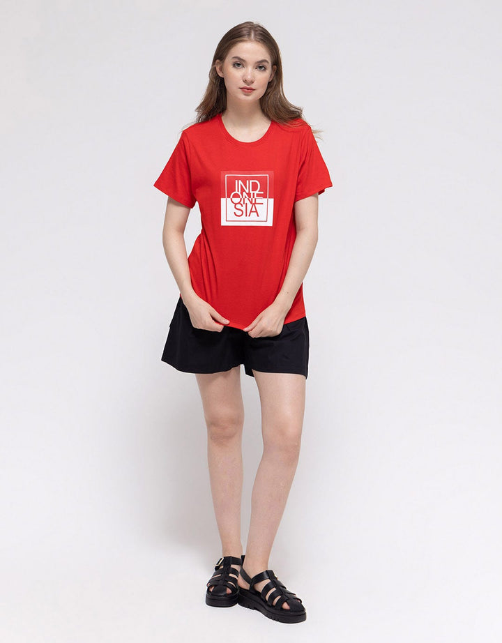 Nevada Indonesia Word Print Kaos Wanita