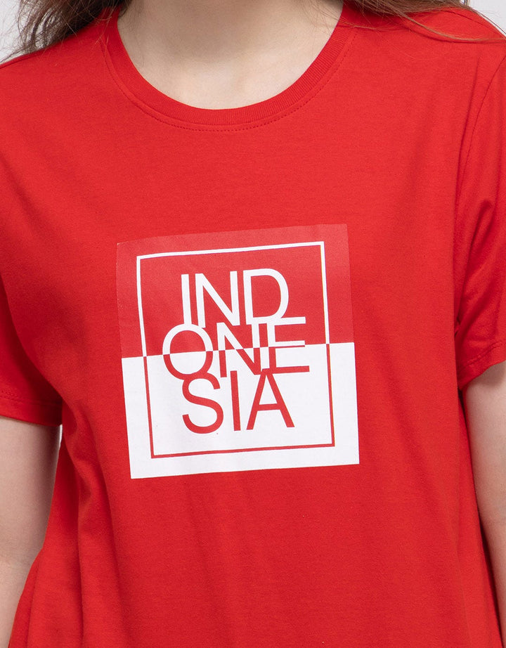 Nevada Indonesia Word Print Kaos Wanita