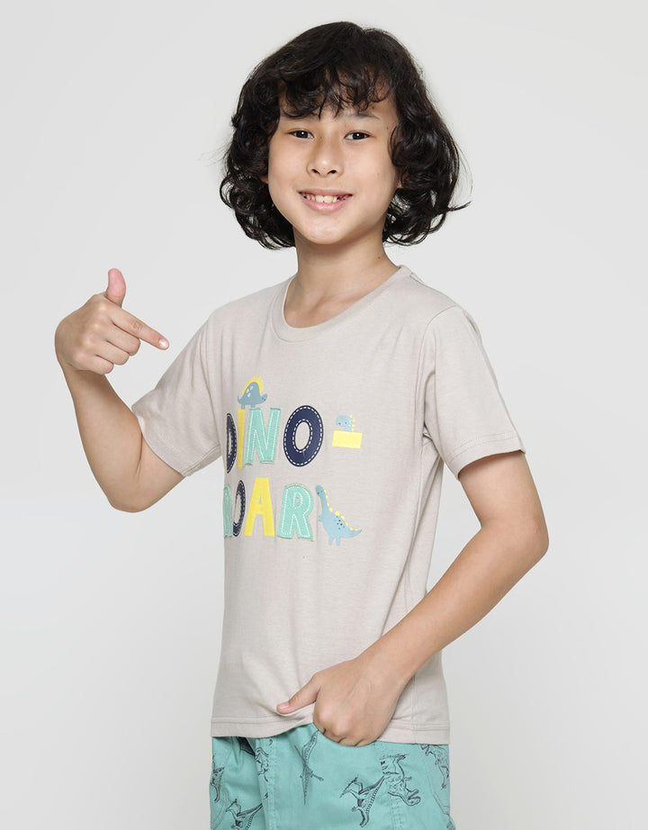 Little M Dino Roar Kaos Anak Laki-laki