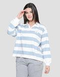 Nevada Stripe Polo Neck Sweater Wanita