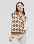 Nevada Sweatshirt Polo Neck Argyle Pattern