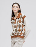 Nevada Sweatshirt Polo Neck Argyle Pattern