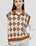 Nevada Sweatshirt Polo Neck Argyle Pattern