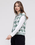 Nevada Sweatshirt Polo Neck Argyle Pattern