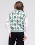 Nevada Sweatshirt Polo Neck Argyle Pattern