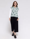 Nevada Sweatshirt Polo Neck Argyle Pattern