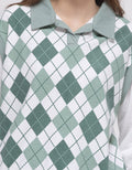 Nevada Sweatshirt Polo Neck Argyle Pattern