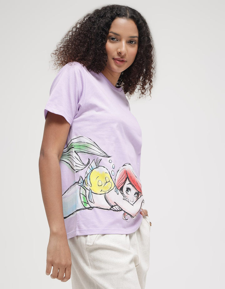 Disney Short Sleeve T-Shirt Tee Disney Print Mermaid Ariel