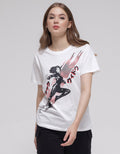 Marvel Black Widow Print Kaos Wanita