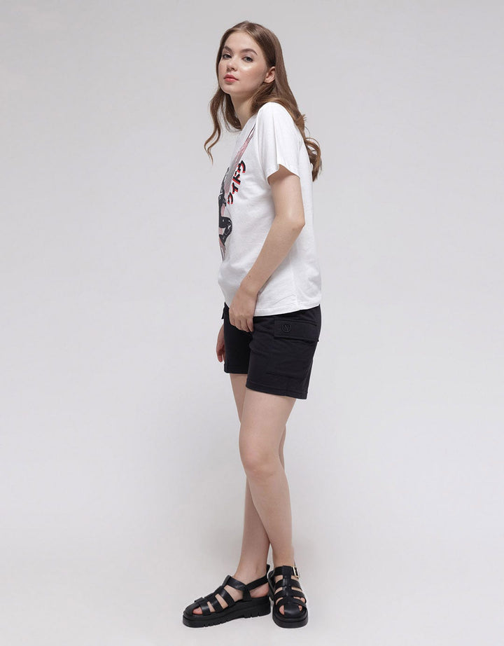 Marvel Black Widow Print Kaos Wanita