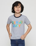 Little M Short Sleeve T-Shirt Print Stripe Dino Boy