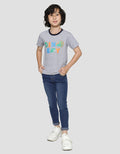 Little M Short Sleeve T-Shirt Print Stripe Dino Boy
