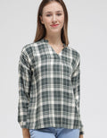 Connexion Kemeja Lengan Panjang Hai Neck Skipper Wanita