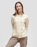 Connexion Kemeja Lengan Panjang Hai Neck Skipper Wanita