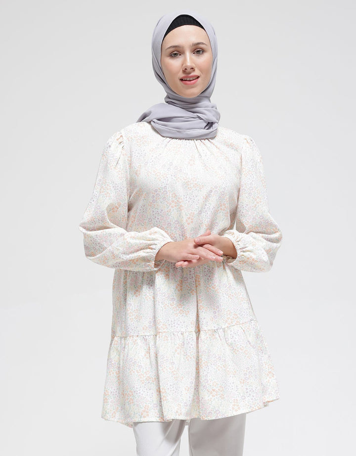 Annisa Long Sleeve Midi Tunic Print Layer