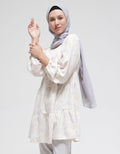 Annisa Long Sleeve Midi Tunic Print Layer