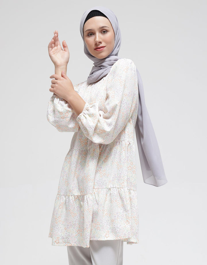 Annisa Long Sleeve Midi Tunic Print Layer