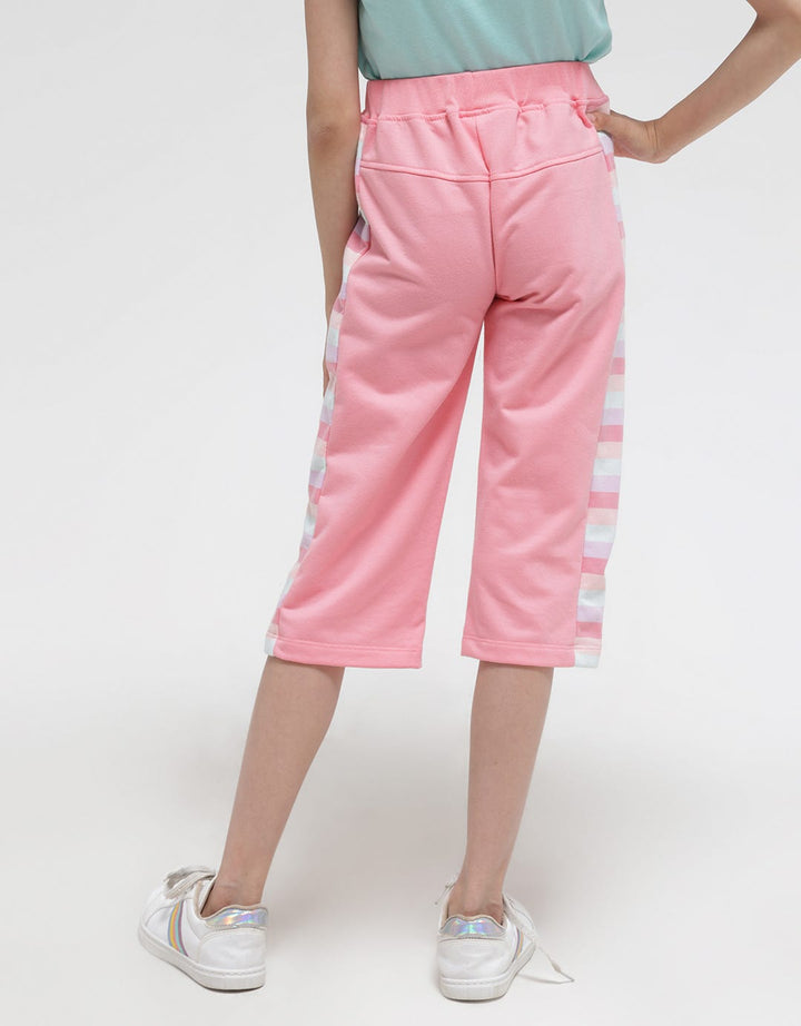 Little M Long Pants Kulot Panjang Kombinasi Salur Aplikasi