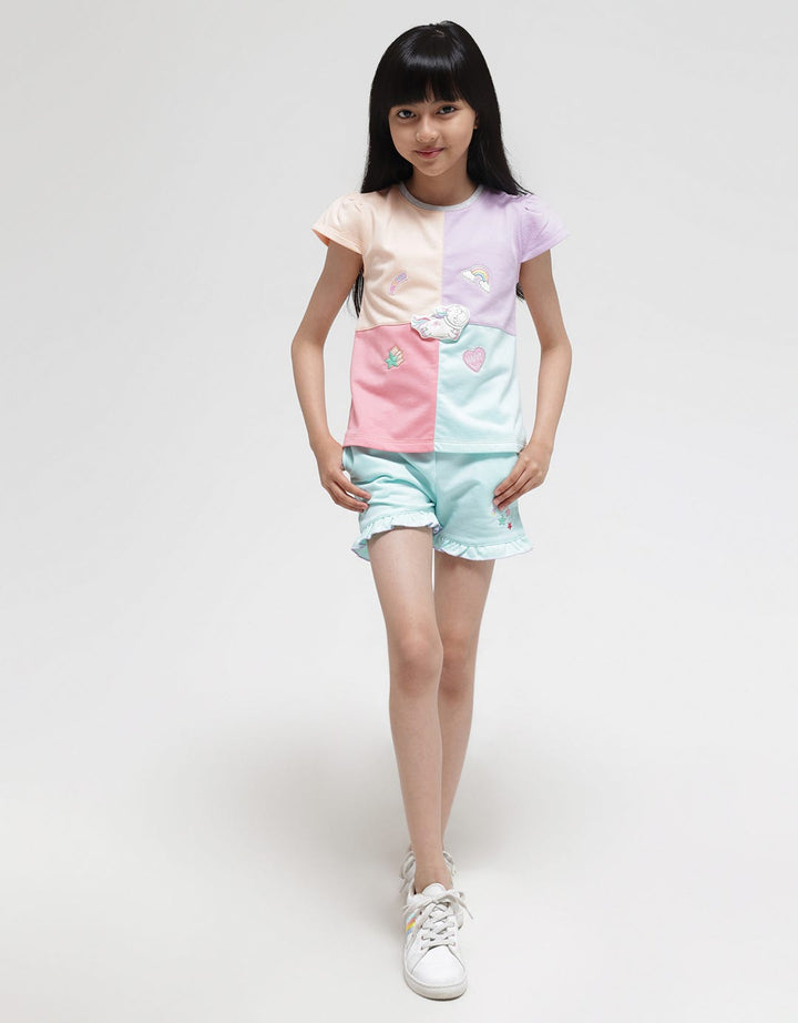 Little M Short Pants Ruffle Neci Bordir