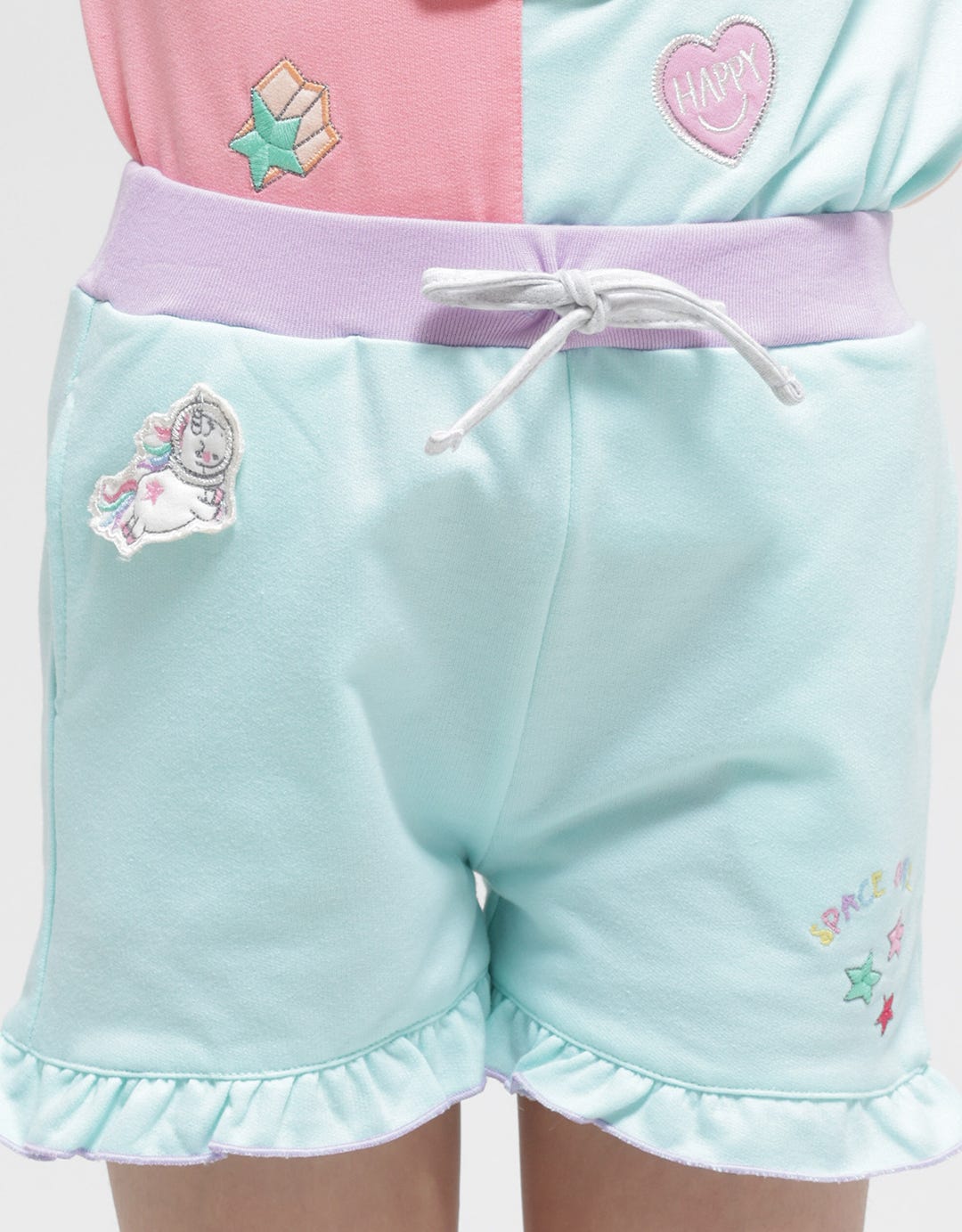 Little M Short Pants Ruffle Neci Bordir