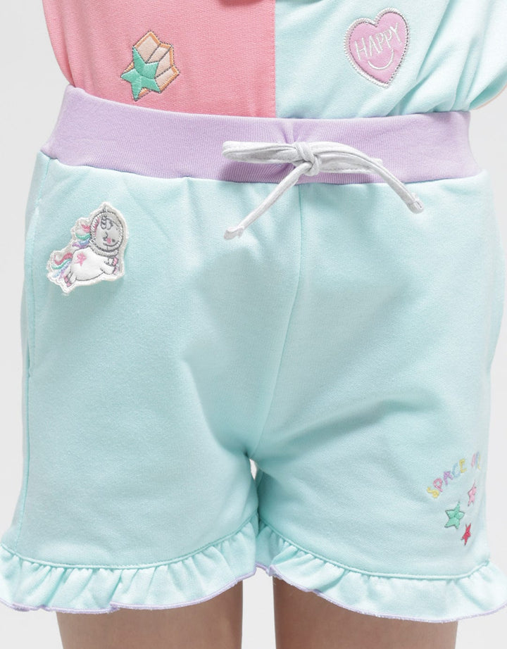 Little M Short Pants Ruffle Neci Bordir