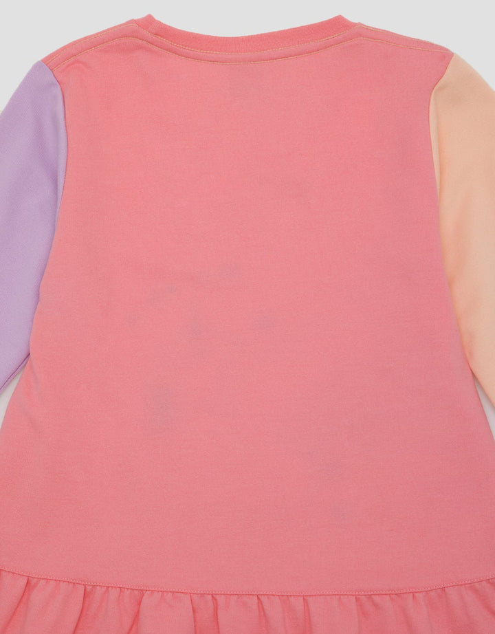 Little M Long Sleeve Midi Dress Aplikasi Unicorn