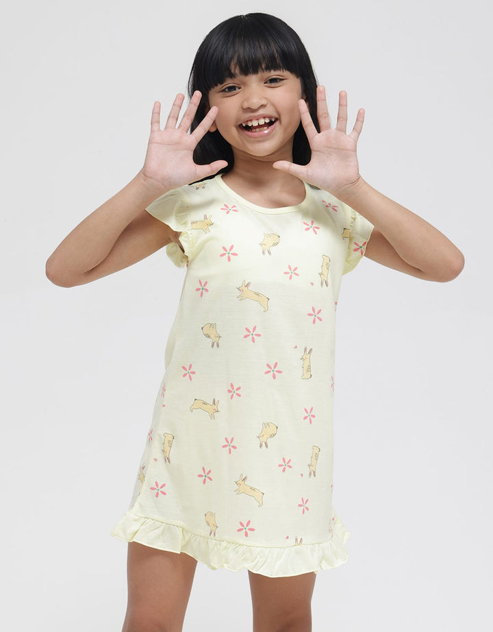 Little M Bunny Flower Midi Dress Anak Perempuan