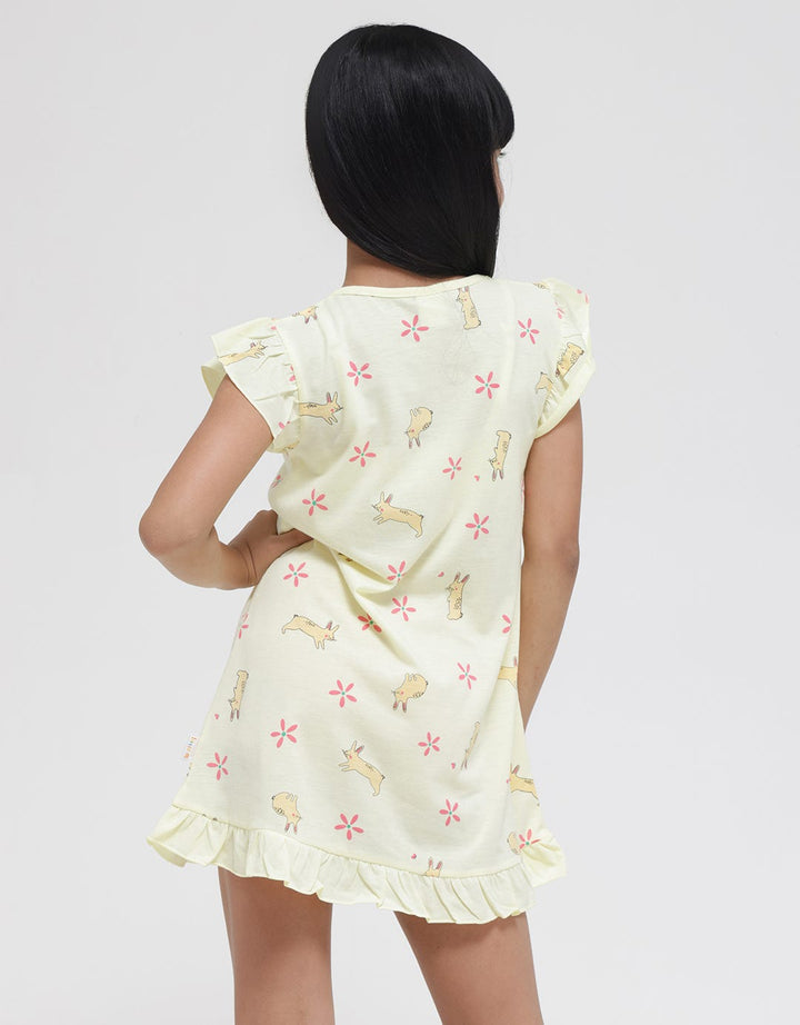 Little M Bunny Flower Midi Dress Anak Perempuan