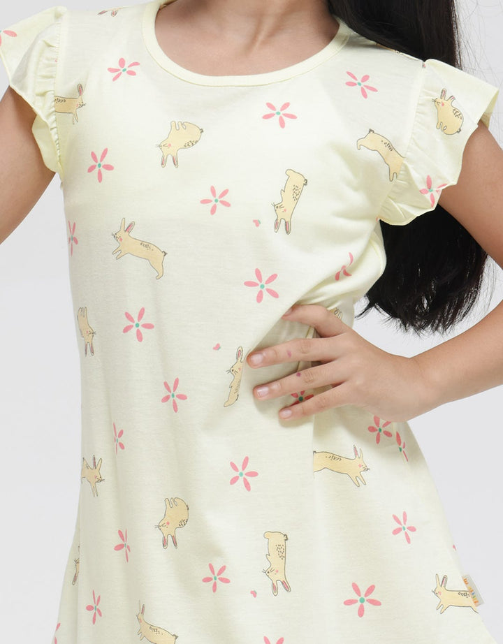 Little M Bunny Flower Midi Dress Anak Perempuan