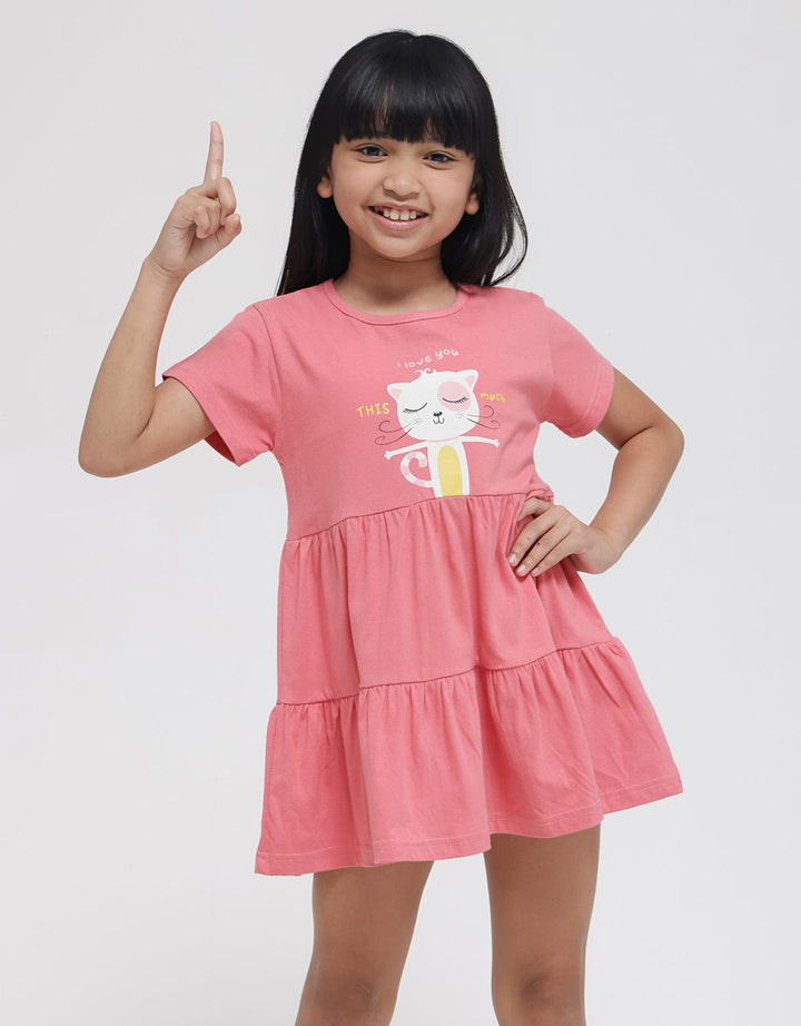 Little M Love Cat Midi Dress for Girls