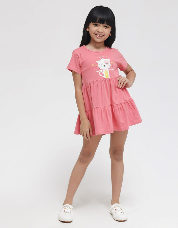 Little M Love Cat Midi Dress for Girls