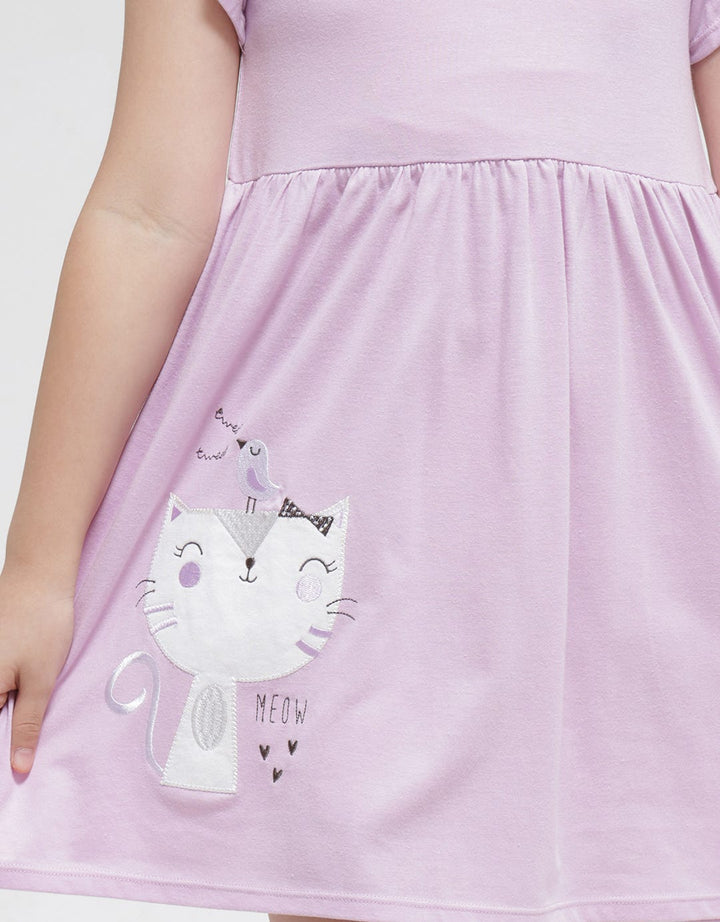 Little M Bordir Cat Midi Dress Anak Perempuan