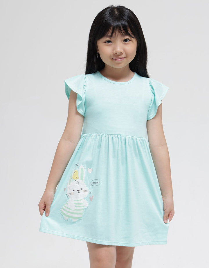 Little M Bordir Bunny Midi Dress Anak Perempuan