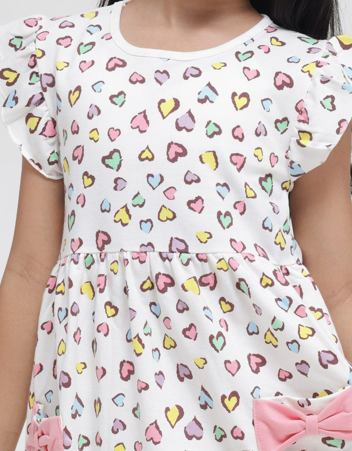 Little M Colorfull Heart Midi Dress for Girls