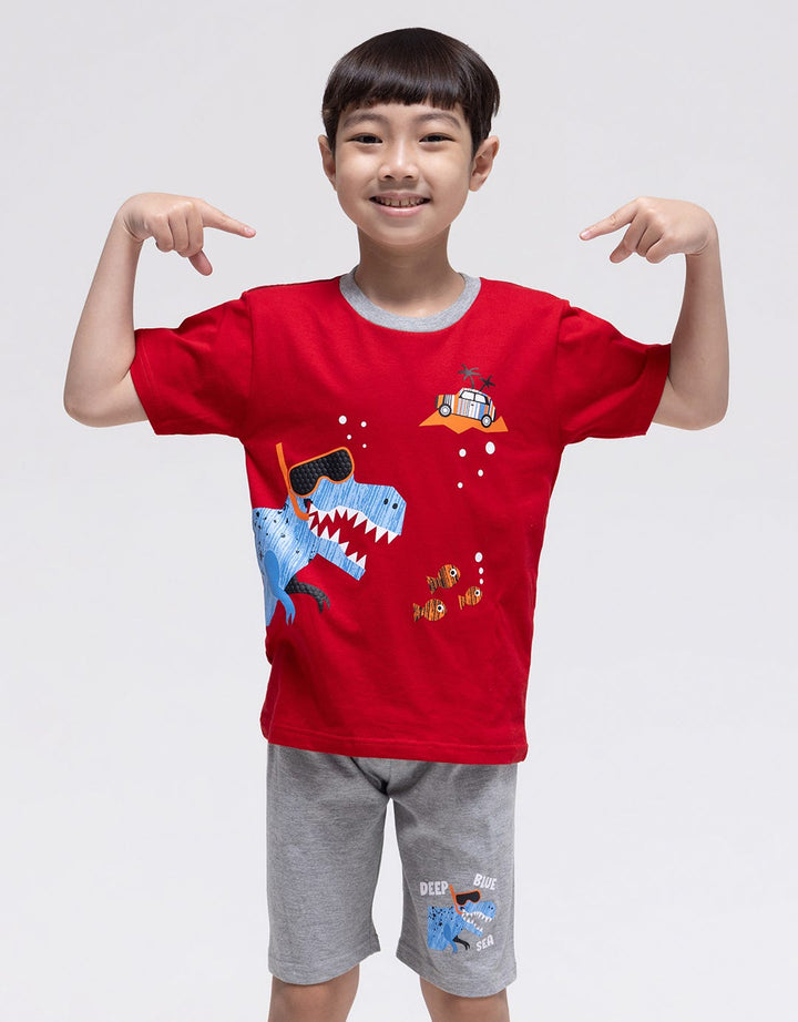 Little M Top-Bottom Set T-Shirt Dino Snorkeling