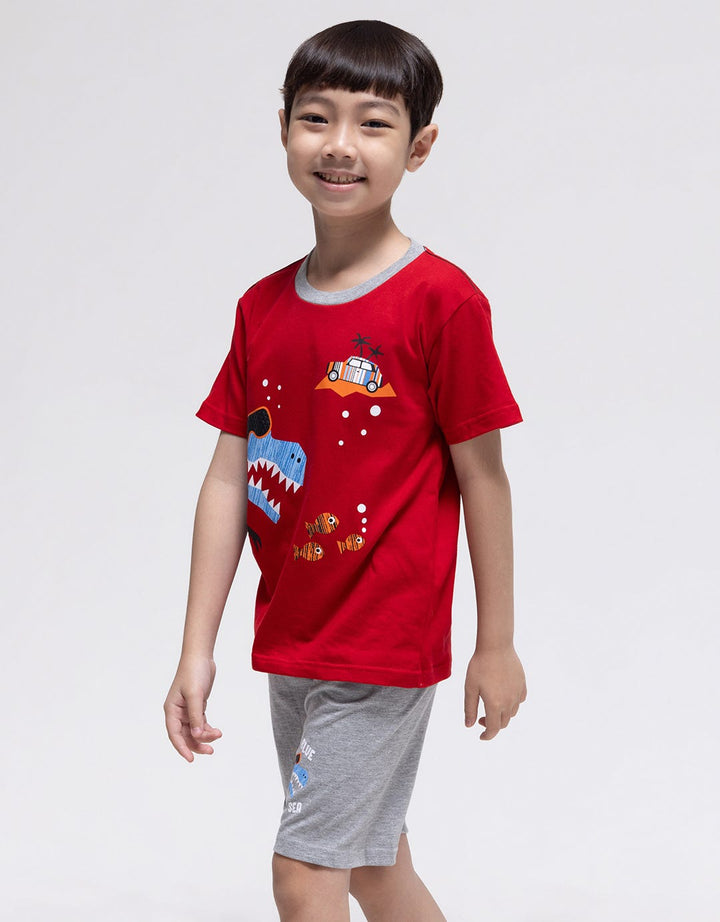 Little M Top-Bottom Set T-Shirt Dino Snorkeling