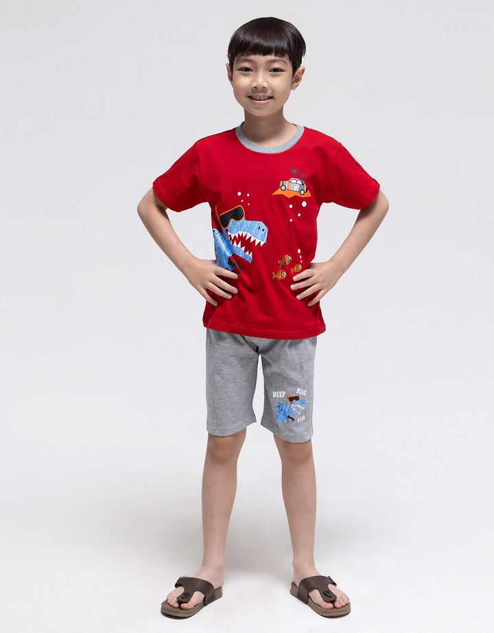 Little M Top-Bottom Set T-Shirt Dino Snorkeling