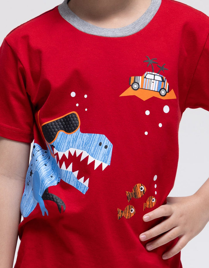Little M Top-Bottom Set T-Shirt Dino Snorkeling