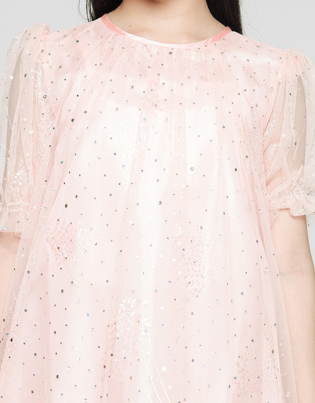 Sweet Miss Short Sleeve Midi Dress Tile Tangan Geber Gliter