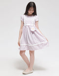 Sweet Miss Short Sleeve Midi Dress Floral Stripes Side Pockets