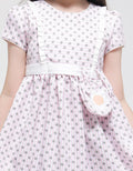Sweet Miss Short Sleeve Midi Dress Floral Stripes Side Pockets