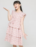 Sweet Miss Short Sleeve Midi Dress Susun 3 Geber Pita Pinggang