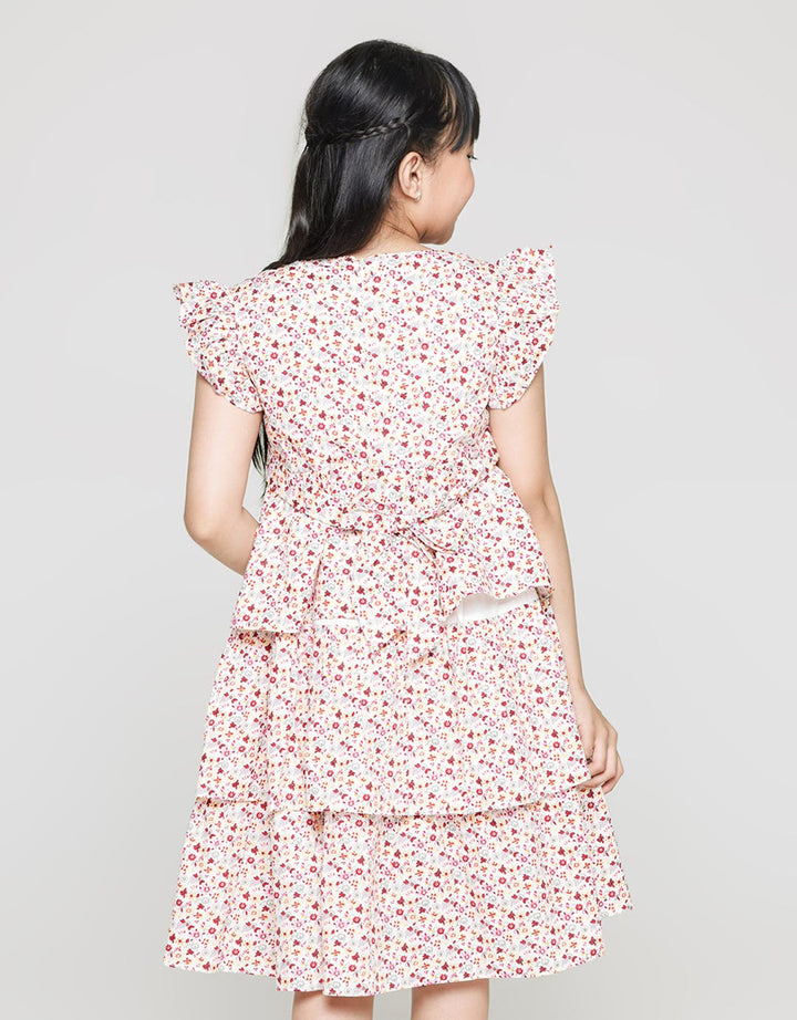 Sweet Miss Short Sleeve Midi Dress Susun 3 Geber Pita Pinggang