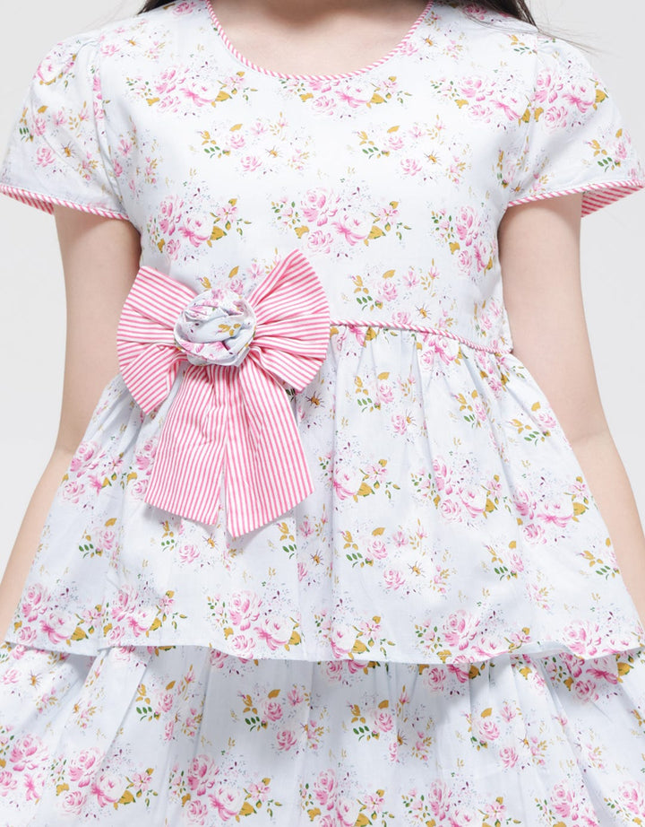 Sweet Miss Short Sleeve Midi Dress Bunga Susun 3 Komb Salur
