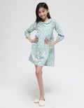 Sweet Miss Long Sleeve Ruffled Round Neck Floral Midi Dress